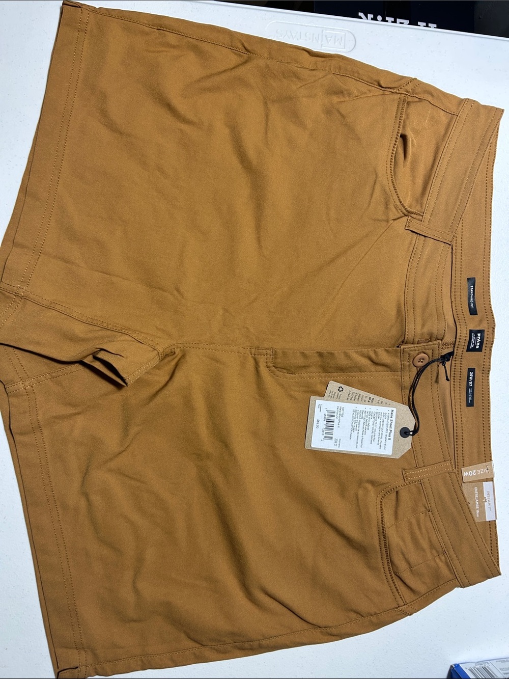 Prana Women's hiking Shorts in mustard Brown